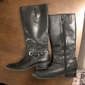 Black leather riding boots- Ralph Lauren